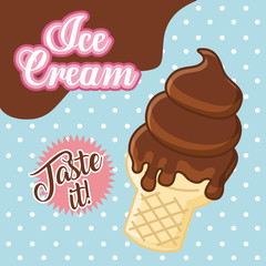 ice cream delicious cartoon icon vector illustration design graphic