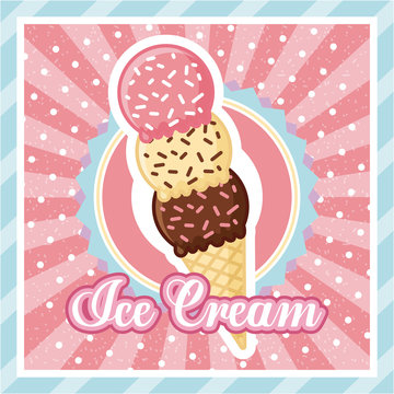 ice cream delicious cartoon icon vector illustration design graphic