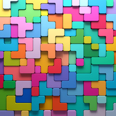 3D rendering abstract background of multi-colored rounded shapes