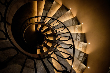 Staircase in a wine chateau, Bordeaux, France