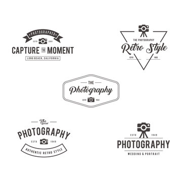 Set of Vintage photography badges and labels