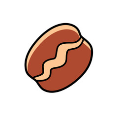 Coffee bean vector icon.