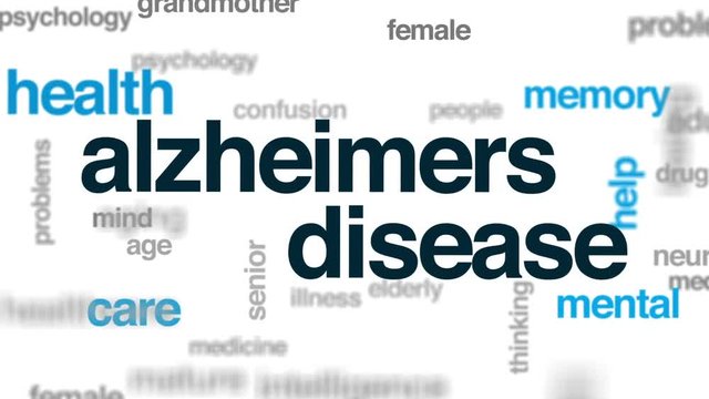 Alzheimer's disease animated word cloud, text design animation.