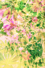 Naklejka na ściany i meble Beautiful, artistic, floral, Summer background