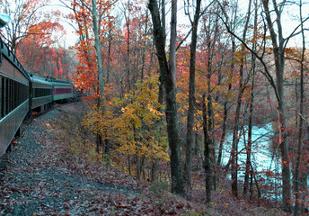Obraz premium Train Ride in Autumn