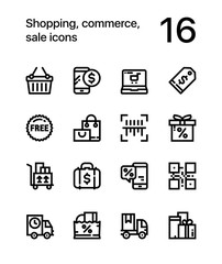 Shopping, commerce, sale icons for web and mobile design pack 2