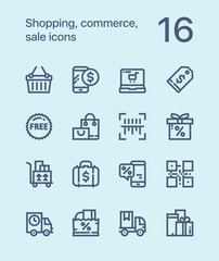 Outline Shopping, commerce, sale icons for web and mobile design pack 2