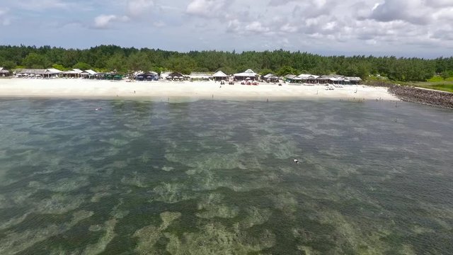 Beautiful beach in Indonesia, Bali. Aerial view. 2.7K