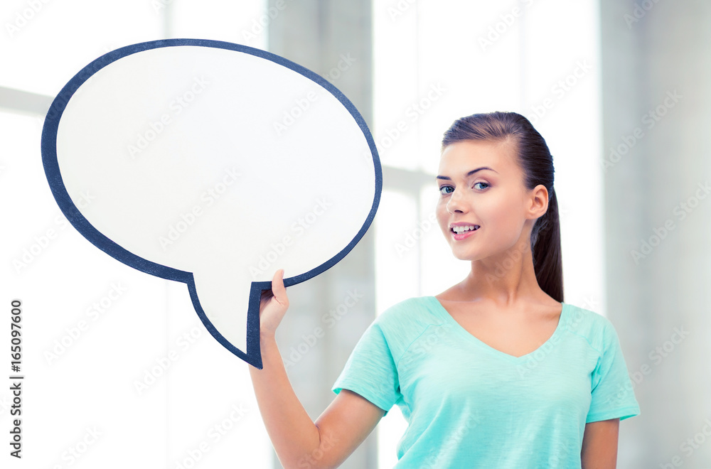 Canvas Prints smiling student with blank text bubble