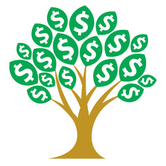 Icon illustrations for money tree, passive income, or those related to growing business profits.