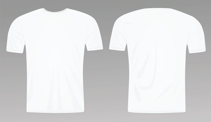 White blank classic t shirt template. vector illustration
