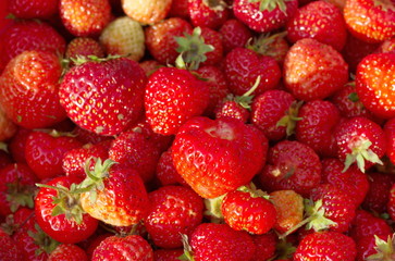 Background of ripe strawberries