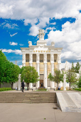 Moscow - 04,04,2017: Russia, Moscow, VDNH park in the center