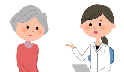 白衣の女性　問診　診察