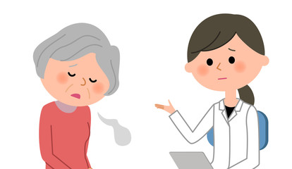 白衣の女性　問診　診察