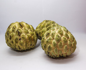 custard apple on white background