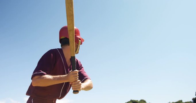 Batter hitting ball during practice session
