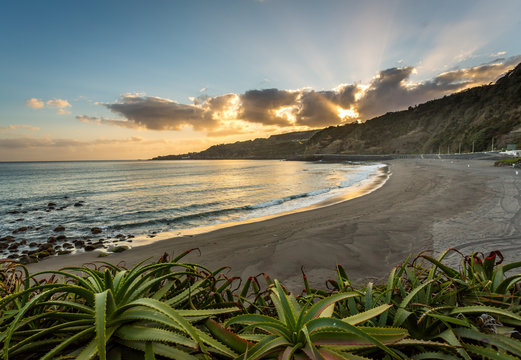 Azores Beach At Sunset