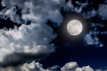 Fototapeta na wymiar moon night sky dark full clouds background