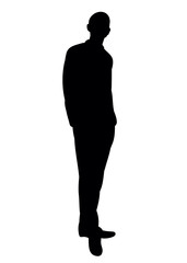 black silhouette of a standing man