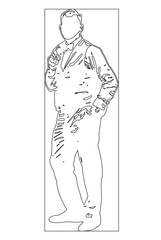 Vector, groom's outline