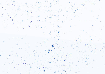Dot particle layout in blue color abstraction. Hovering graphic dust. Modern halftone powder fog