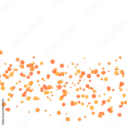 “Bright merry orange confetti layout. Festive graphic background