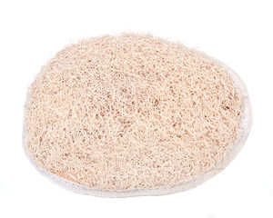 Loofah body bath scrubber sponge isolated on white background