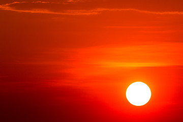 colorful dramatic sky with cloud at sunset
