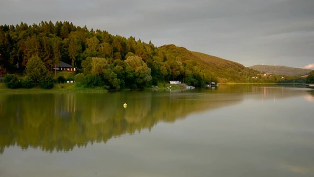 Widok zapora Myczkowce - view dam time-lapse Bieszczady