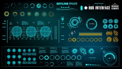 Futuristic virtual graphic touch user interface, HUD