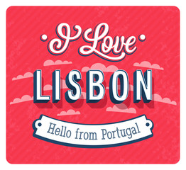 Vintage greeting card from Lisbon - Portugal.