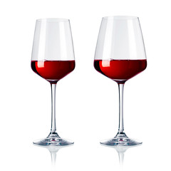 Red wine glass isolated