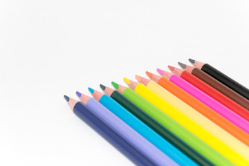 Fototapeta premium colorful pencil on white background