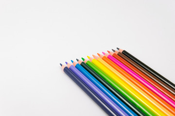 colorful pencil on white background