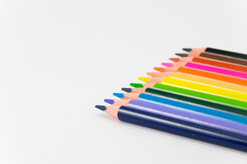 colorful pencil on white background