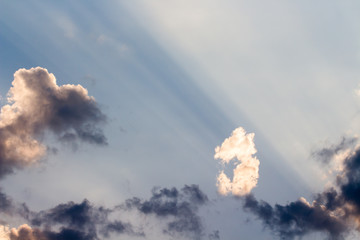 colorful dramatic sky with cloud at sunset