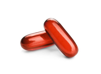 Health care concept. Colorful pills on white background