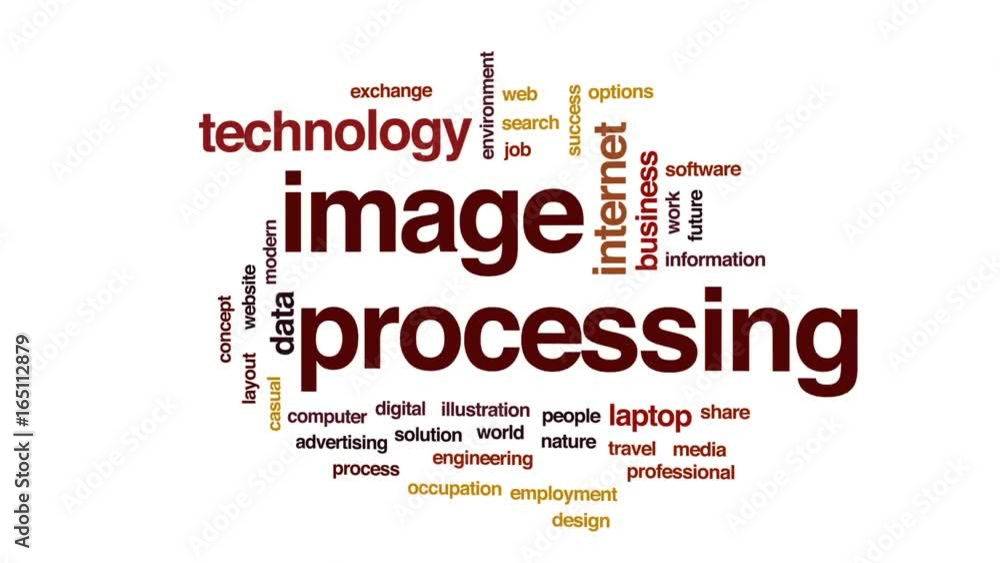 Aufkleber image processing animated word cloud, text design animation.