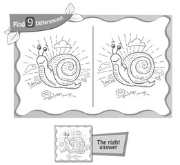 find 9 differences game snail