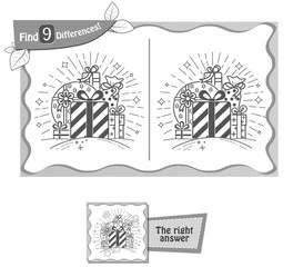 find 9 differences game whale gifts