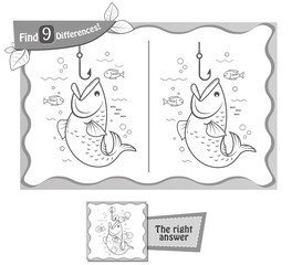  game black  find 9 differences fishing