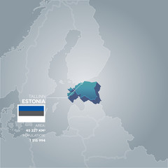 Fototapeta premium Estonia information map.
