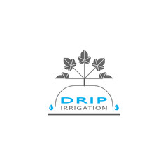 Drip irrigation system logo design template. Vector illustration.
