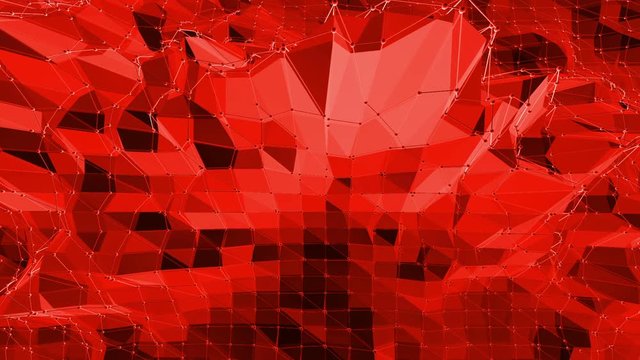 Cartoon modern 3D design. Abstract shining red low poly surface as high tech background in stylish low poly design. Polygonal mosaic background with vertex, spikes. Red low poly background.