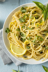 Homemade Basil Lemon Spaghetti