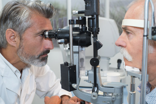 observing the patient's eyes