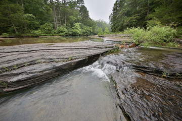 waterfall stream creek flowing water blue green Arkansas wilderness adventure