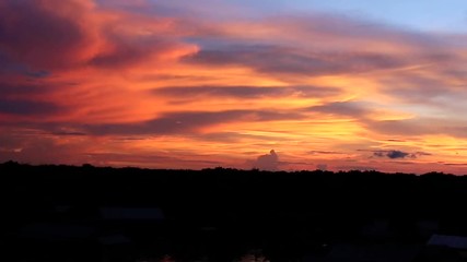 Cabodian's sunset in a floating village