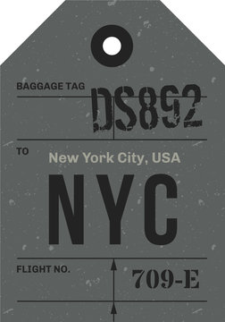 Vintage Luggage Tag. Real looking airport luggage tag.